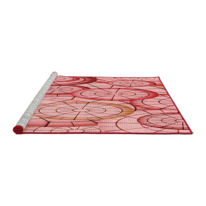 Sideview of Machine Washable Transitional Red Rug, wshpat768rd