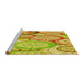 Sideview of Machine Washable Transitional Yellow Rug, wshpat768yw
