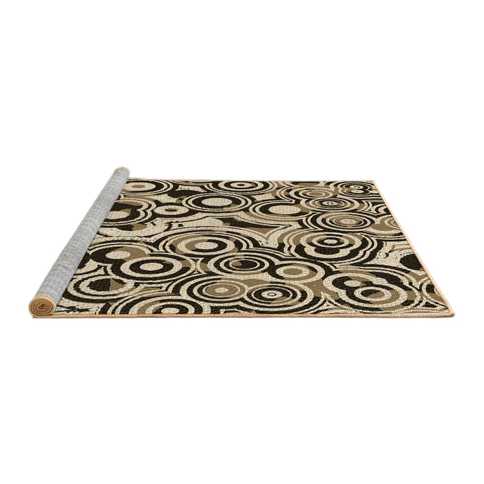 Sideview of Machine Washable Transitional Chocolate Brown Rug, wshpat769brn
