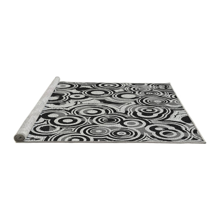 Sideview of Machine Washable Transitional Platinum Silver Gray Rug, wshpat769gry