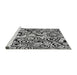 Sideview of Machine Washable Transitional Platinum Silver Gray Rug, wshpat769gry