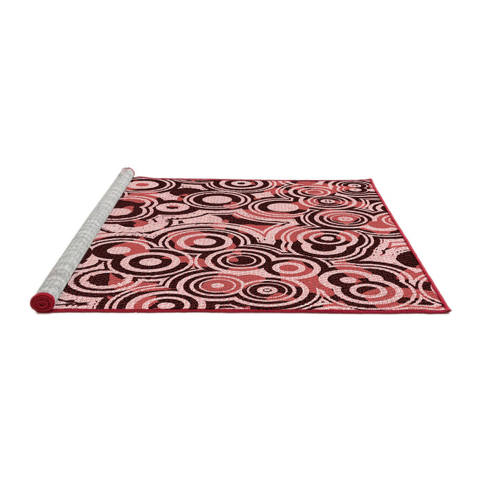 Sideview of Machine Washable Transitional Pink Rug, wshpat769rd
