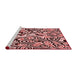 Sideview of Machine Washable Transitional Pink Rug, wshpat769rd