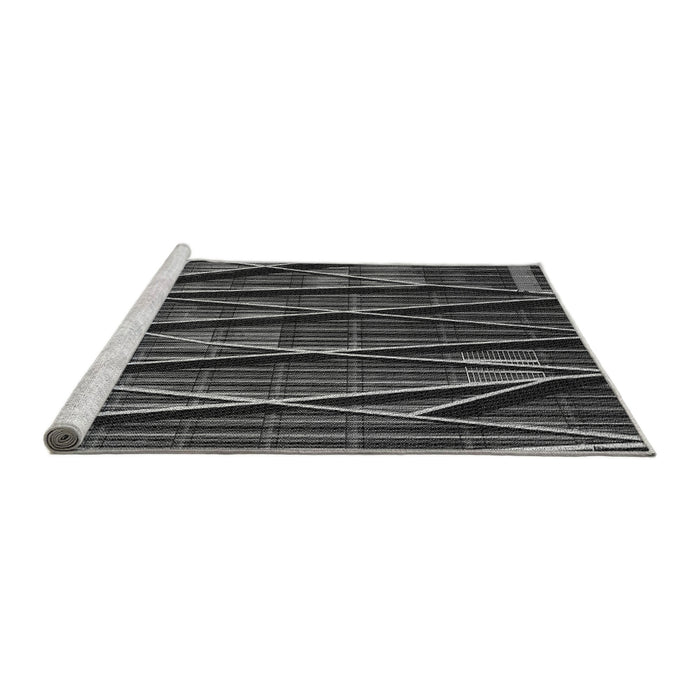 Sideview of Machine Washable Transitional Gray Rug, wshpat77gry