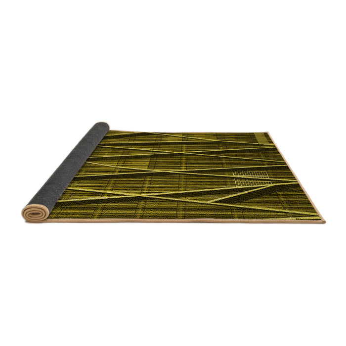 Thickness of Patterned Black Brown Rug, pat77yw