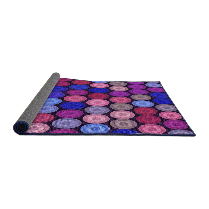 Thickness of Patterned Dark Magenta Purple Rug, pat770pur