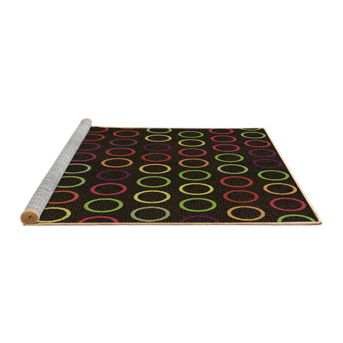 Sideview of Machine Washable Transitional Chocolate Brown Rug, wshpat771brn