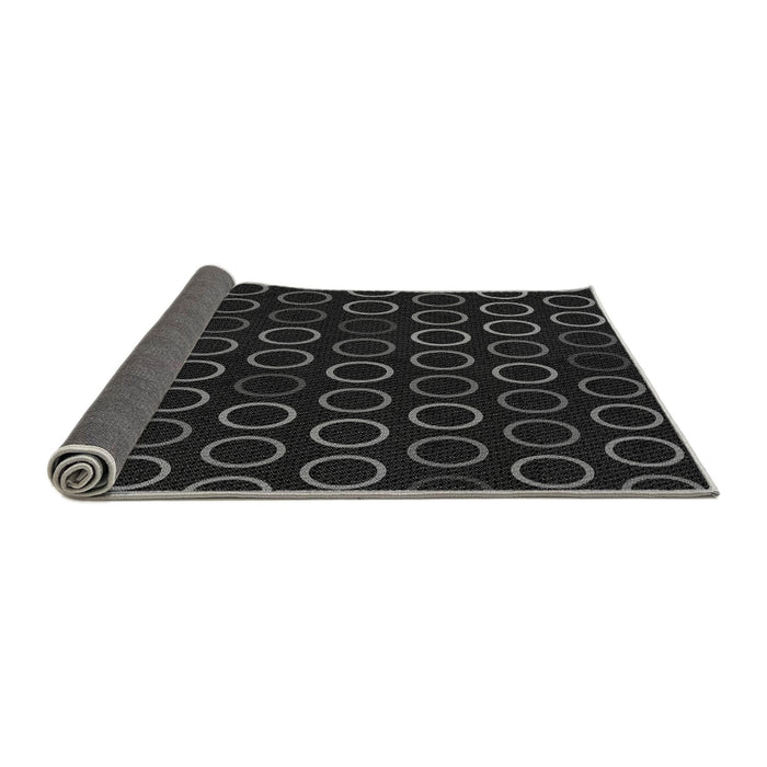 Thickness of Patterned Black Rug, pat771gry