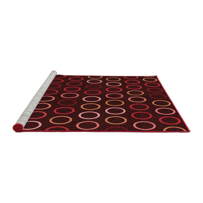 Sideview of Machine Washable Transitional Saffron Red Rug, wshpat771rd