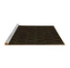 Sideview of Machine Washable Transitional Chocolate Brown Rug, wshpat772brn