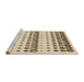 Sideview of Machine Washable Transitional Golden Blonde Gold Rug, wshpat773brn