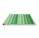 Sideview of Machine Washable Transitional Green Rug, wshpat773grn