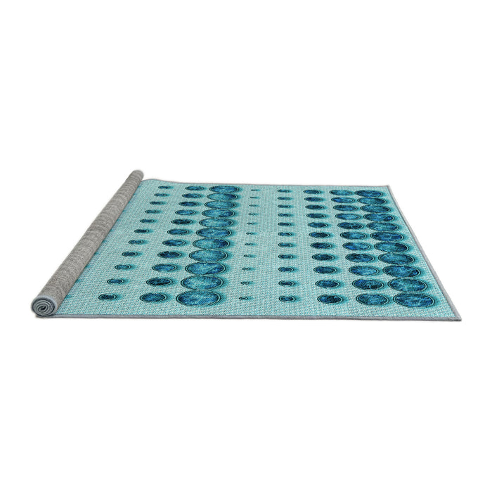 Sideview of Machine Washable Transitional Blue Ivy Blue Rug, wshpat773lblu