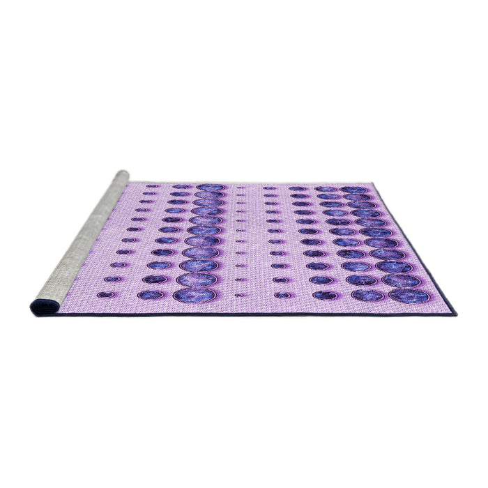 Sideview of Machine Washable Transitional Blossom Pink Rug, wshpat773pur