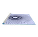 Sideview of Machine Washable Transitional Lavender Blue Rug, wshpat774blu