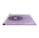 Sideview of Machine Washable Transitional Purple Flower Purple Rug, wshpat774pur