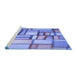 Sideview of Machine Washable Transitional Sky Blue Rug, wshpat775blu