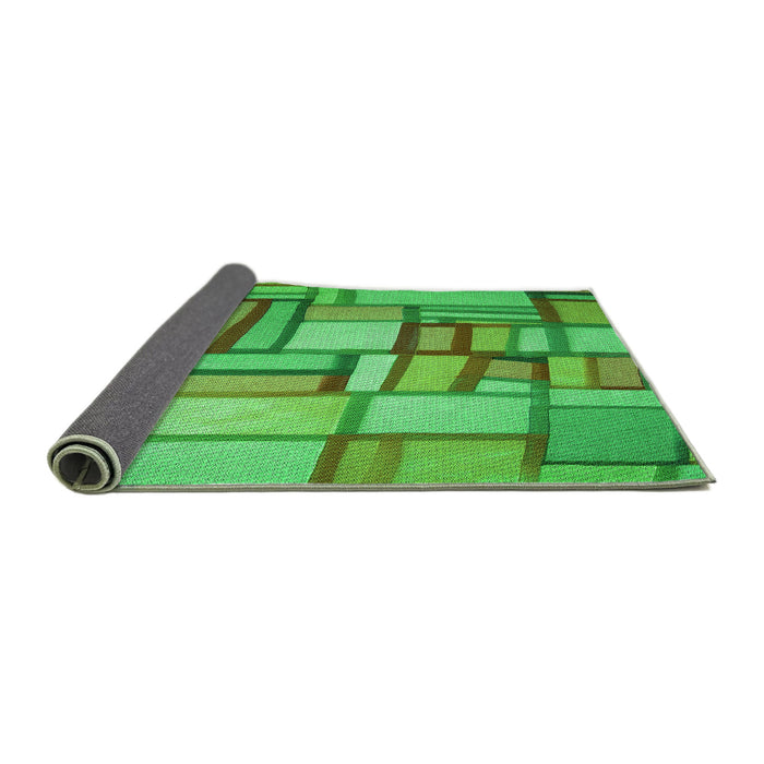 Thickness of Patterned Dark Lime Green Rug, pat775grn