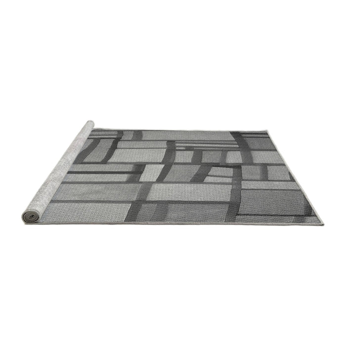 Sideview of Machine Washable Transitional Ash Gray Rug, wshpat775gry