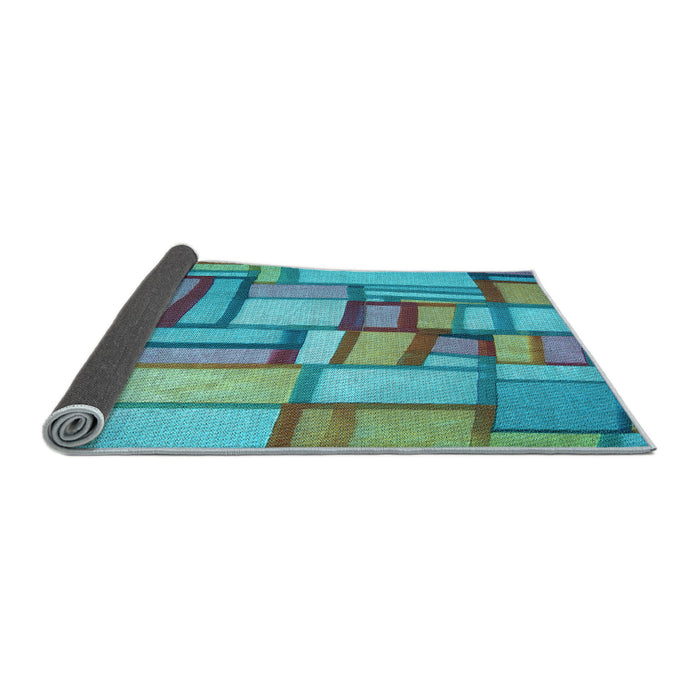 Thickness of Patterned Sea Green Rug, pat775lblu