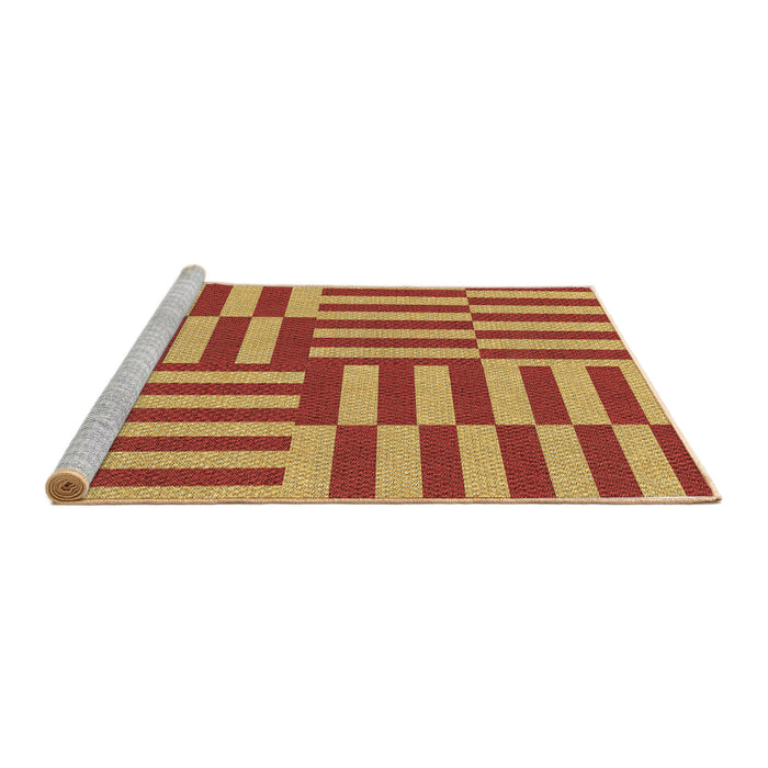 Sideview of Machine Washable Transitional Yellow Rug, wshpat776brn