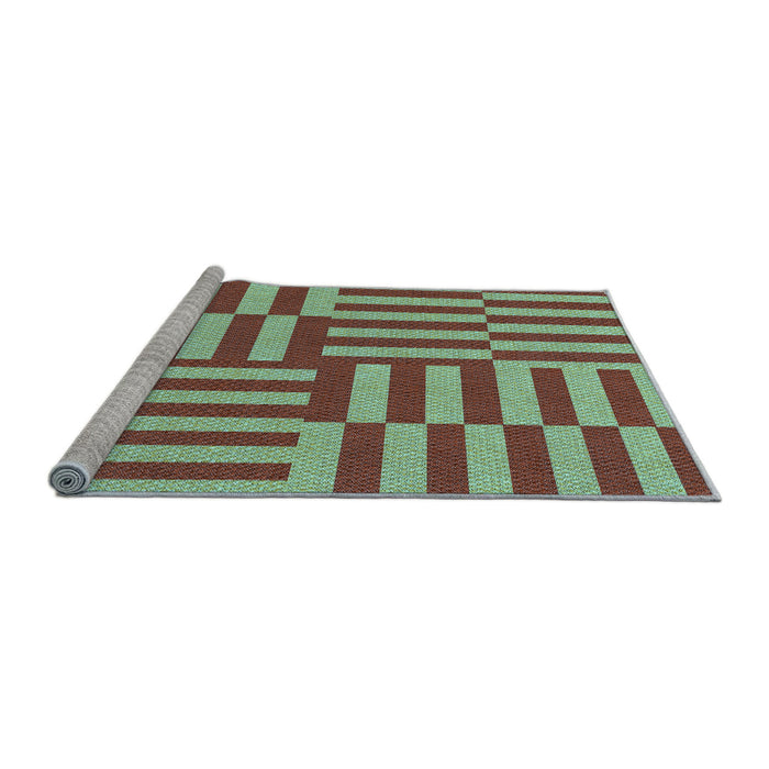 Sideview of Machine Washable Transitional Pastel Green Rug, wshpat776lblu