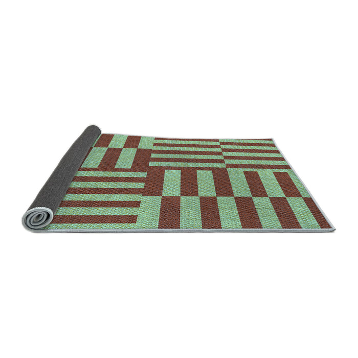 Thickness of Patterned Pastel Green Rug, pat776lblu