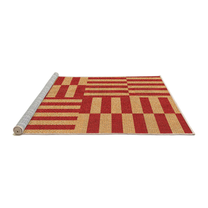 Sideview of Machine Washable Transitional Orange Rug, wshpat776org