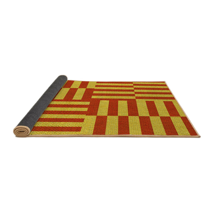 Thickness of Patterned Neon Red Rug, pat776yw