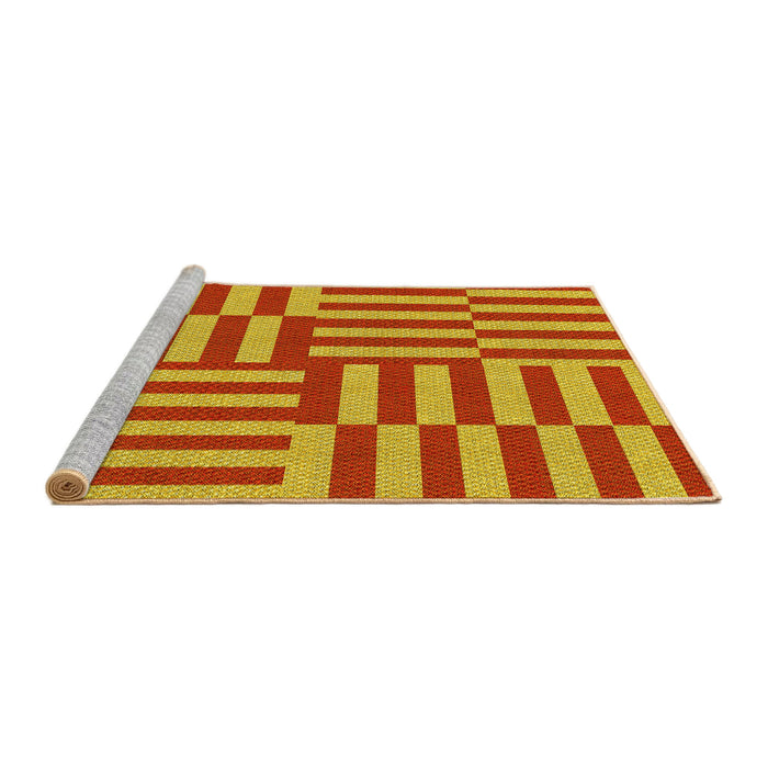 Sideview of Machine Washable Transitional Neon Red Rug, wshpat776yw
