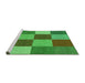 Sideview of Machine Washable Transitional Neon Green Rug, wshpat777grn