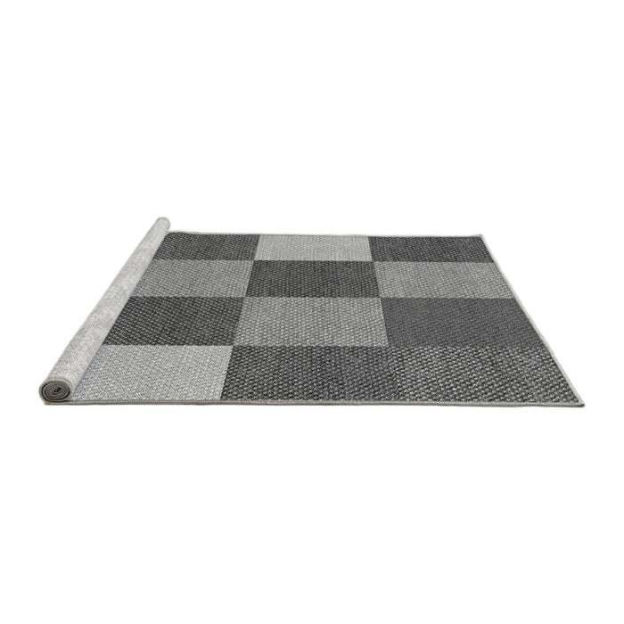 Sideview of Machine Washable Transitional Dark Gray Rug, wshpat777gry