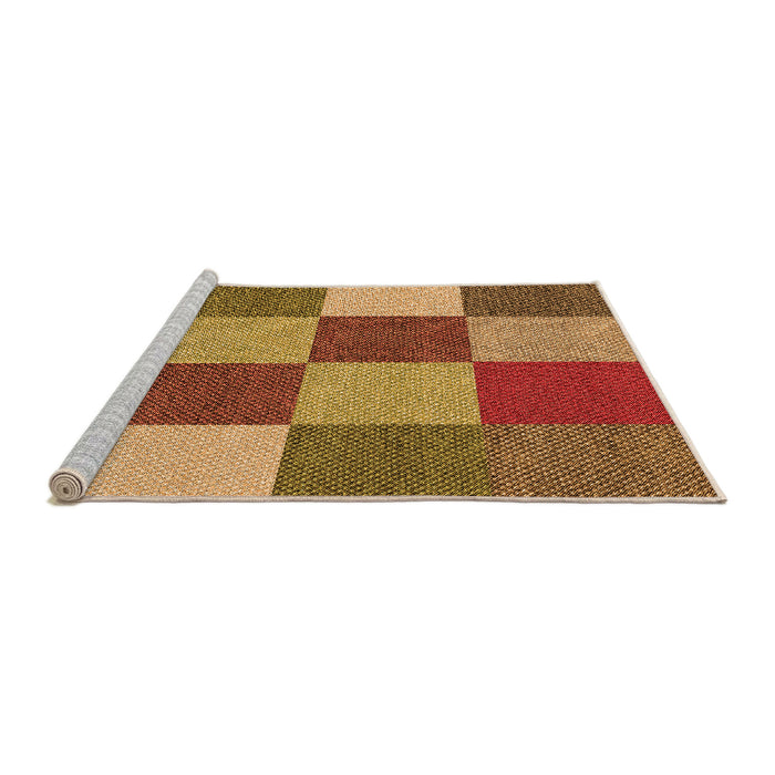 Sideview of Machine Washable Transitional Yellow Rug, wshpat777org