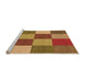 Sideview of Machine Washable Transitional Yellow Rug, wshpat777org