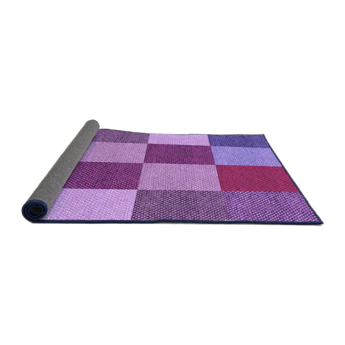 Thickness of Patterned Dark Magenta Purple Rug, pat777pur