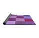 Thickness of Patterned Dark Magenta Purple Rug, pat777pur
