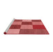 Sideview of Machine Washable Transitional Red Rug, wshpat777rd