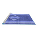 Sideview of Machine Washable Transitional Sky Blue Rug, wshpat778blu