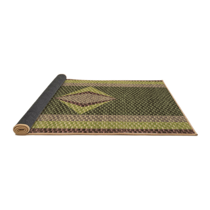 Thickness of Patterned Dark Brown Rug, pat778brn