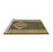 Sideview of Machine Washable Transitional Dark Brown Rug, wshpat778brn