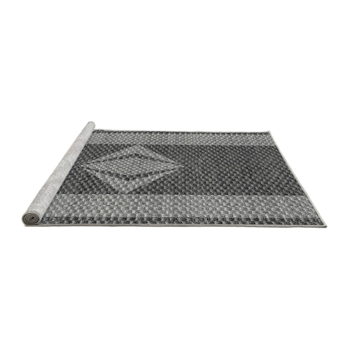 Sideview of Machine Washable Transitional Dark Gray Rug, wshpat778gry