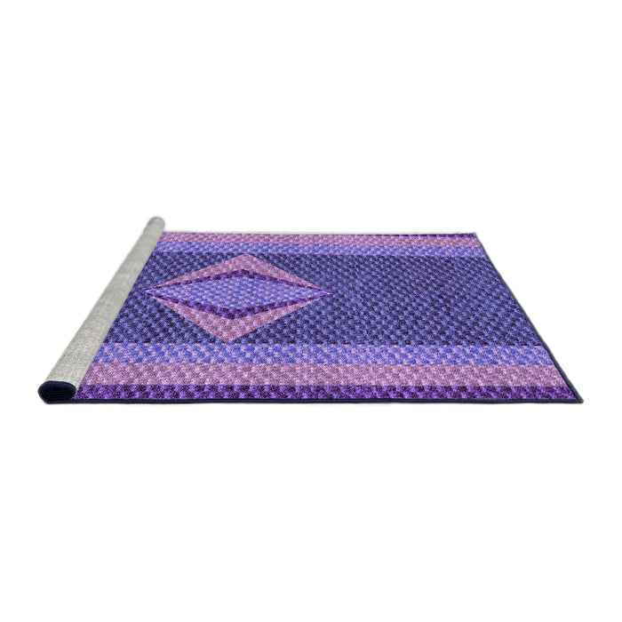 Sideview of Machine Washable Transitional Amethyst Purple Rug, wshpat778pur