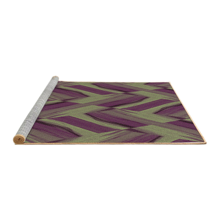 Sideview of Machine Washable Transitional Khaki Green Rug, wshpat779brn