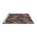 Sideview of Machine Washable Transitional Khaki Green Rug, wshpat779brn