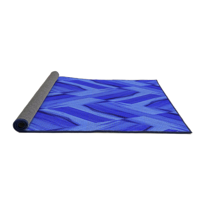 Thickness of Patterned Blue Rug, pat779pur
