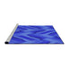 Sideview of Machine Washable Transitional Blue Rug, wshpat779pur
