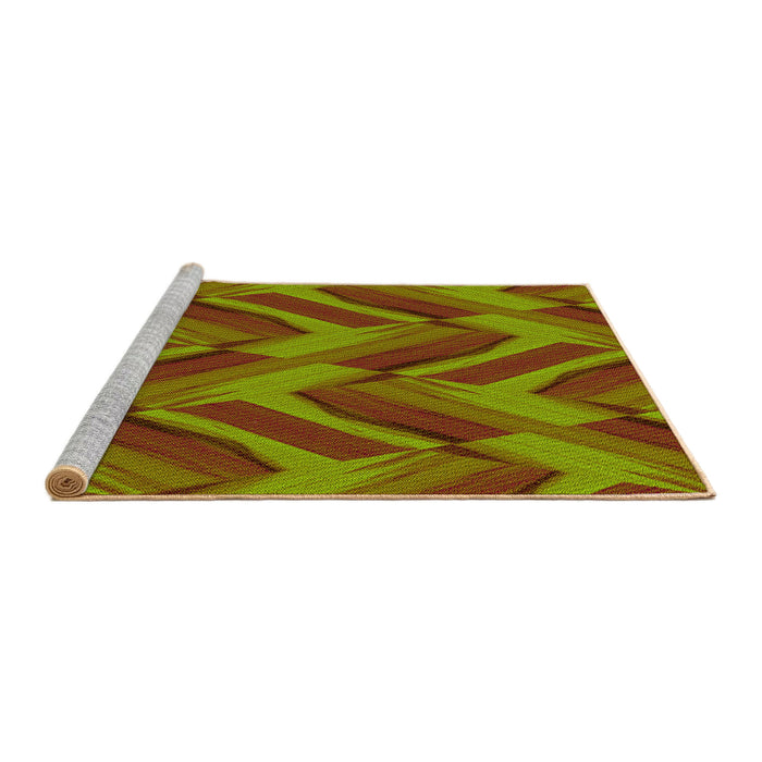 Sideview of Machine Washable Transitional Pistachio Green Rug, wshpat779yw