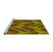 Sideview of Machine Washable Transitional Pistachio Green Rug, wshpat779yw