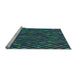 Machine Washable Transitional Dark Slate Grey Green Rug in a Bedroom, wshpat78lblu