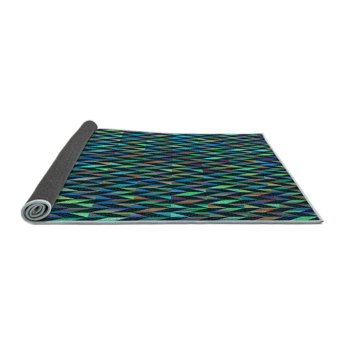 Patterned Dark Slate Grey Green Rug, pat78lblu